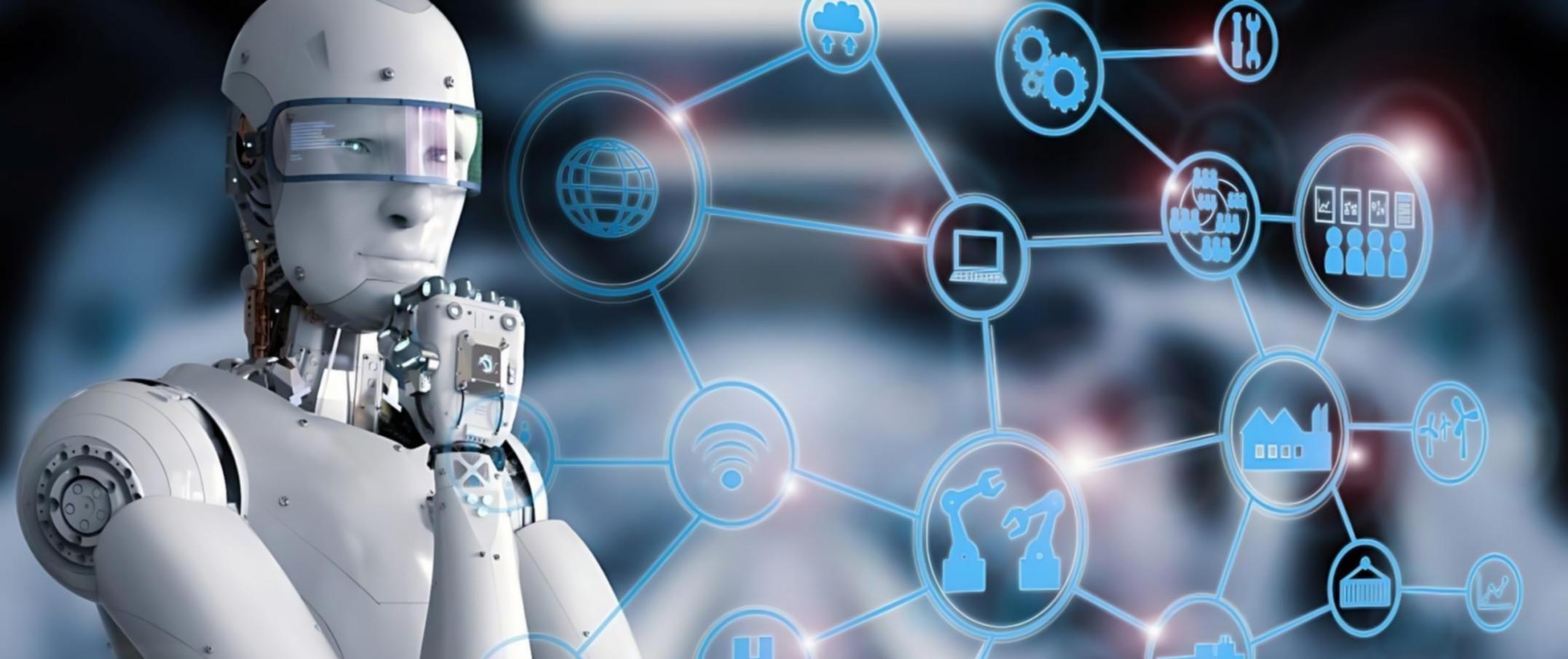 Specjaliści omawiający dane finansowe z systemem AI